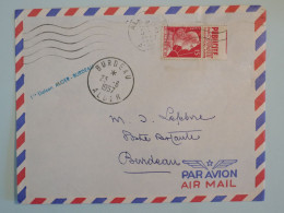 BS16  ALGERIE FRANCE BELLE LETTRE  1957 1ERE LIAISON ALGER BURDEAU + TP PUB + AFFR. PLAISANT+++ ++ - Poste Aérienne