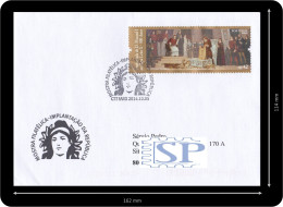 Portugal 2014 Implantação República 5 Outubro 500 Anos Embaixada De D. Manuel Ao Papa Leão X Mundifil 4484 Pope Religion - Postmark Collection