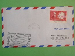 BS16  MARTINIQUE   BELLE LETTRE RR 1947 1ERE LIAISON AVION PORT DE FRANCE  A PARIS +VIGNETTE + AFFR. PLAISANT++ ++ - Luftpost