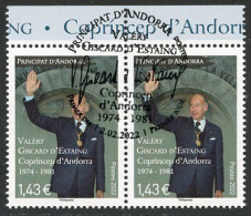 ANDORRA ANDORRE (2022) Valéry Giscard D'Estaing Visita Copríncep D'Andorra, Président Repúblique, Premier Jour - Oblitérés