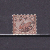 WESTERN AUSTRALIA 1882, SG# 86, 3d Brown, Wmk Crown CA, Swan, Used - Oblitérés