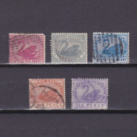 WESTERN AUSTRALIA 1885, SG# 94-100, Part Set, Wmk Crown CA, Swan, Used - Gebraucht