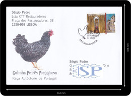 Portugal 2019 FDC Raças Autóctones 2.º Grupo Galinha Pedrês Pollo Poulet Chicken Rota Das Catedrais Porto - FDC