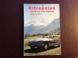 CITROENIAN Citroén Car Club Magazine Automobile Citroén Ds Chapron 21 . Septembre 2007 - Transportation