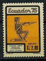 EQUATEUR Tir A La Carabine Yvert PA 597. 1 Valeur émise En 1975. Neuf Avec Charnière ** MLh - Waffenschiessen