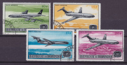 Burundi 1967 Mi. 374-77A Internationales Jahr Der Tourismus Opening Bujumbura Airport Aeroplanes Complete Set - Oblitérés