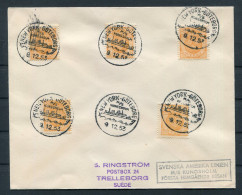 1953 Sweden M/S KUNGSHOLM  New York - Goteborg Ship Cover. Swedish American Line   - Storia Postale