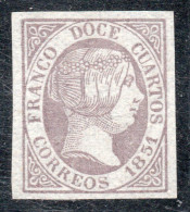 ESPAÑA - SPAIN Sello Nuevo FALSO ISABEL 2° Valor U$S 7.500 Año 1851 – Genuino Valorizado En Catálogo U$S 7.500 - Unused Stamps