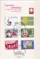 Schweiz Suisse 1963: PTT-Folder Mit 395-400 Mi 768-773 Yv 705-710 Mit APB-o 13.V.63 Exposition Philatélique YVERDON - Esposizioni Filateliche