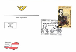 FDC Electroauto Ferdinand Porsche - Oblitérés