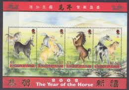 2002 Tonga 1618-1621/B42 Chinese Calendar - Year Of The Horses 6,50 € - Chevaux