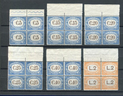 SAN MARINO 1939 SEGNATASSE SERIE CPL. TUTTA BORDO DI FOGLIO IN QUARTINA ** MNH - Timbres-taxe