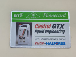 United Kingdom-(BTA019)-CASTROL-GTX-HALFORDS-(10units)-(42)-(125F51750)-price Cataloge8.00£-mint-card+1card Prepiad Free - BT Publicitaire Uitgaven