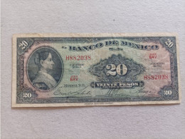 Billete De México De 20 Pesos, Año 1965 - Mexico