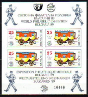 BULGARIA / BULGARIE - 1989 -  W. STAMP EXHIBITION - Carriage - Mi. Bl.189 - Imperf. - MNH - Diligences