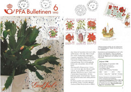 Sweden 1990 Christmas, Flowers Mi 1643, 1544, 1647  FDC First Day Cancellation On Sheets From PFA Bulletin - Storia Postale