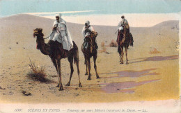 ALGERIE - Scènes Et Types - Touaregs Surkieurs Mehara Traversant Les Dunes - Carte Postale Ancienne - Plaatsen