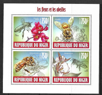 NIGER 2013 ABEILLES ET FLEURS  YVERT N°2014/17 NEUF MNH** - Abeilles