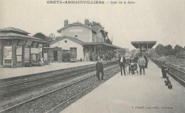 77 GRETZ-ARMAINVILLIERS QUAI DE LA GARE CHEMINOT ANIMATION TRAIN CHEMIN DE FER SEINE ET MARNE - Gretz Armainvilliers