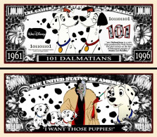 USA - FANTASY NOTE -  101  DALMATIANS  - UNC / CARTOON  SERIE - Otros & Sin Clasificación