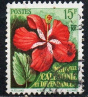 NOUVELLE CALEDONIE NEW NUOVA CALEDONIA 1958 FLORA FLOWERS FLEURS FIORI HIBISCUS 15fr OBLITERE' USED USATO - Gebruikt