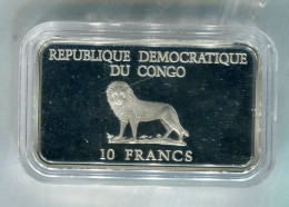 Republique Democratique Du Congo 10 Francs 2004- Pope Johannes Paul II Proof In Plastic Capsule,box And COA - Congo (République Démocratique 1998)