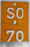 Velonummer Mofanummer Solothurn SO 70 - Placas De Matriculación