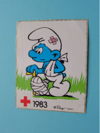 RODE KRUIS - 1983 ( Voir / See > Scan ) Sticker - Autocollant ( Peyo - Publiart )! - Cruz Roja