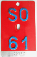 Velonummer Solothurn SO 61 - Number Plates