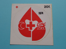 RODE KRUIS - 1974 ( Voir / See > Scan ) Sticker - Autocollant ()! - Rotes Kreuz