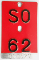 Velonummer Solothurn SO 62 - Placas De Matriculación