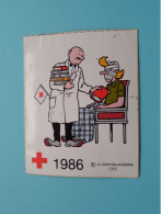 RODE KRUIS - 1986 ( Voir / See > Scan ) Sticker - Autocollant ( Scriptoria Antwerpen )! - Rode Kruis