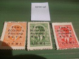 ZONA FIUMANO KUPA ONMI. DUE SERIE COMPLETE SASS. 32/34 E 36/38 MNH - Fiume & Kupa