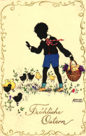 Ostern, Junge, Korb Mit Küken, 1932, Sign. Hannes Petersen - Petersen, Hannes