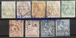 N1161- FRANCIA CRETA - FRENCH CRETE 1902/03 BEAUTIFUL SET 9 STAMPS USED - Usati