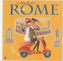 Belle Carte En Relief Depliante 14 X 14  Un Werbend A ROME ( Neuve ) - Trasporti