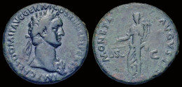 Domitian AE As Moneta Standing Left - Les Flaviens (69 à 96)