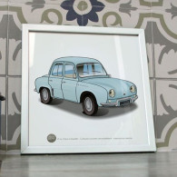 Poster Renault Dauphine Bleue - Voitures