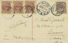 P0650 - GREECE  - Postal History - Overprinted CRETE Stamp On POSTCARD To ITALY  - DOGS 1912 - Emissioni Locali