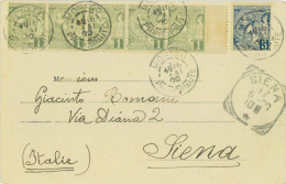 P0652 - MONACO - Postal History - 10 Cent Rate On POSTCARD To ITALY 1900 - Covers & Documents