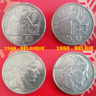 1948- BELGIQUE   1950 - BELGIE - REGENCE - 2 PIECES DE 50.00 FR - 50 Francs