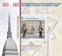 Italy - 2022 - Turin Guard Recruitment Bicentenary - Mint Self-adhesive Souvenir Sheet - 2021-...: Storia Postale