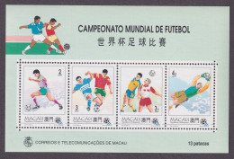 Macau, 1994, Soccer World Cup USA, Football, Sports, MNH, Michel Block 27 - Blocs-feuillets