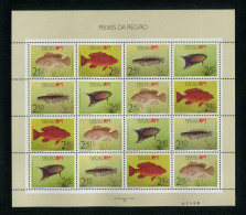 Macau, 1990, Fish, Animals, Fauna, MNH Sheet, Michel 645-648 - Blocks & Kleinbögen