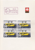 Schweiz Suisse 1951: PTT-Folder Mit Zu 276 Mi 311II Yv 432 Mit APB-Stempel 14.4.51 CONTAINER-AUSSTELLUNG ZÜRICH - Bus