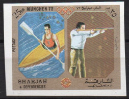 SHARJAH 1972 - 1v - Air Mail - IMPERF - Canoe Slalom - Canoa - Kanu-Slalom - Kano - Shooting - Tir - Schießen - Kanu