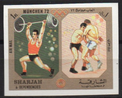 SHARJAH 1972 - 1v - Air Mail - IMPERF - Weightlifting - Olympics - Gewichtheben - Wrestling - Lutte Lucha Halterophilie - Lutte
