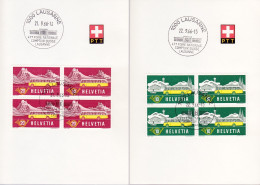 Schweiz Suisse 1966: PTT-Folder Mit Zu 314-315 Mi 586-587 Yv 537-538 Mit Stempel LAUSANNE 21+22.IX.66 COMPTOIR - Bus