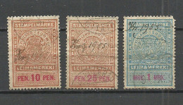 FINLAND FINNLAND - 3 Alte Stempelmarken Revenue Documentary Tax Taxe O - Revenue Stamps