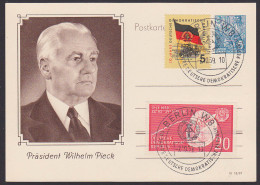 DDR 10 Jahre Deutsche Demokratische Republik Auf GA Bildpostkarte Wilhelm Pieck - Cartoline - Usati